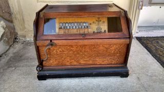 1915 Autophone Organette Concert Roller Organ Antique Music Box Player W/ 4 Obs photo