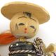F/s Japan Japanese Vintage Kokeshi Wood Doll Happy Fortune 2pc Asian Antique 6cm Dolls photo 10