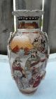 Antique 19th Century Asian Japanese Satsuma Moriage Ceramic Vase Meiji Period Vases photo 2