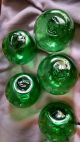 5 Forest Green Hand Blown Antique Glass Bouys Fishing Nets & Floats photo 8