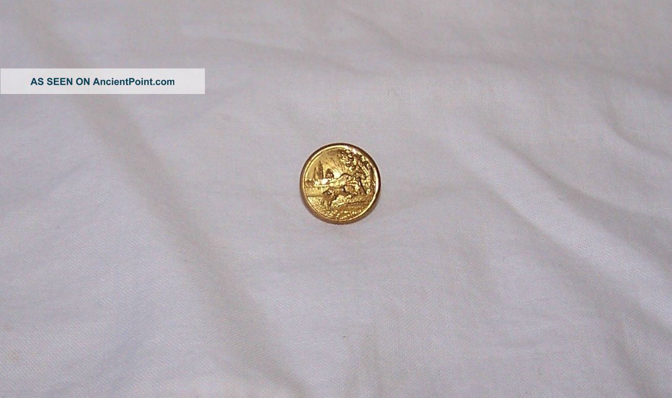 Antique Goldtone Metal Indiana Seal Uniform Button - Clothing - Superior Quality Buttons photo