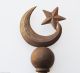 Vintage Indo Persian Mughal Ottoman Turkish Steel Alam Moon Star Flag Insignia Islamic photo 5