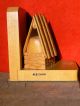 B2343 Canadian Carved Wood Bookends Signed P.  E Caron Carved Figures photo 5
