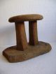 Rare Antique Primitive Rare Shape Handmade Wooden Children ' S Stool Primitives photo 2