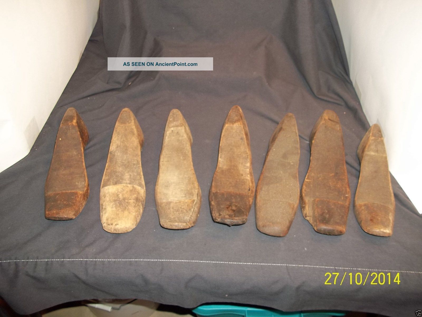 Antique Primitive Of 7 Wooden Shoe Molds Home Decor Display Primitives photo
