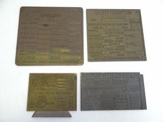 Antique Worthington Industrial Brass Lead Main Feed Pump Factory Molds Plates photo