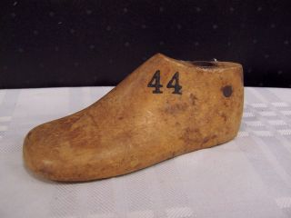 Antique Wooden Child Shoe Mold Form Number 44 Rustic Decorating photo