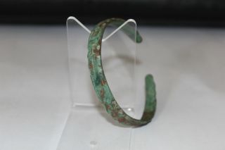 Rare Celtic Bronze Decorated Bracelet - Uncleaned Jewelry 1 Bc Vf Condition photo