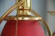 Art Deco Ruby Starburst Spiral Tube Brass Gas Hanging Ceiling Fixture Lamp Vtg Chandeliers, Fixtures, Sconces photo 10