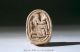 Ancient Egyptian Scarab Amulet Kneeling Figure Uraeus Ex Hendin 1600 Bc Rare Egyptian photo 1