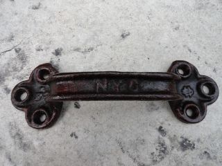 Antique Cast Iron Door Handle Marked 