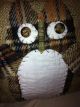 Primitive Feedsack Burlap Owl Handsewn Antique Quilt Trimmed Primitives photo 1