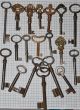 19 Antique Skeleton Keys,  Ornate,  Folding Key,  1800 ' S,  Imported France,  Brass Locks & Keys photo 4