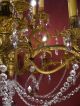 18 Light Rare Crystal Chain Chandelier Goldbronze Lamp Vintage Old Chandeliers, Fixtures, Sconces photo 4