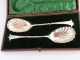 Antique 1853 Atkin Bros Fine Sterling Silver Serving Spoons,  Box Flatware & Silverware photo 2