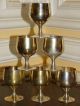 Vintage E.  P.  N.  S.  Silverplate Set Of 6 Cups &1 Tray/plate Marked Made In India Cups & Goblets photo 8