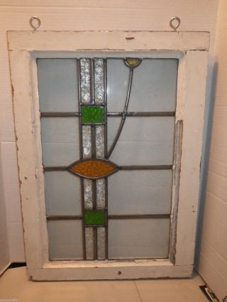 Antique Vintage Old Art Deco Lead Leaded Stained Glass Window Frame photo