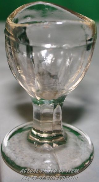 Vintage Antique Glass Eye Wash Cup Marked 3 Footed Clear photo