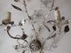 C1950 French Beaded Crystal Flowers Prisms 4 Light Outrageous Sconces Vintage Chandeliers, Fixtures, Sconces photo 11