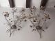 C1950 French Beaded Crystal Flowers Prisms 4 Light Outrageous Sconces Vintage Chandeliers, Fixtures, Sconces photo 5