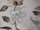 C1950 French Beaded Crystal Flowers Prisms 4 Light Outrageous Sconces Vintage Chandeliers, Fixtures, Sconces photo 7