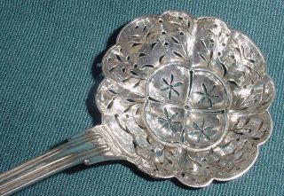 Christofle France Silverplate Pierced Sifter Spoon Strainer Server Serving photo