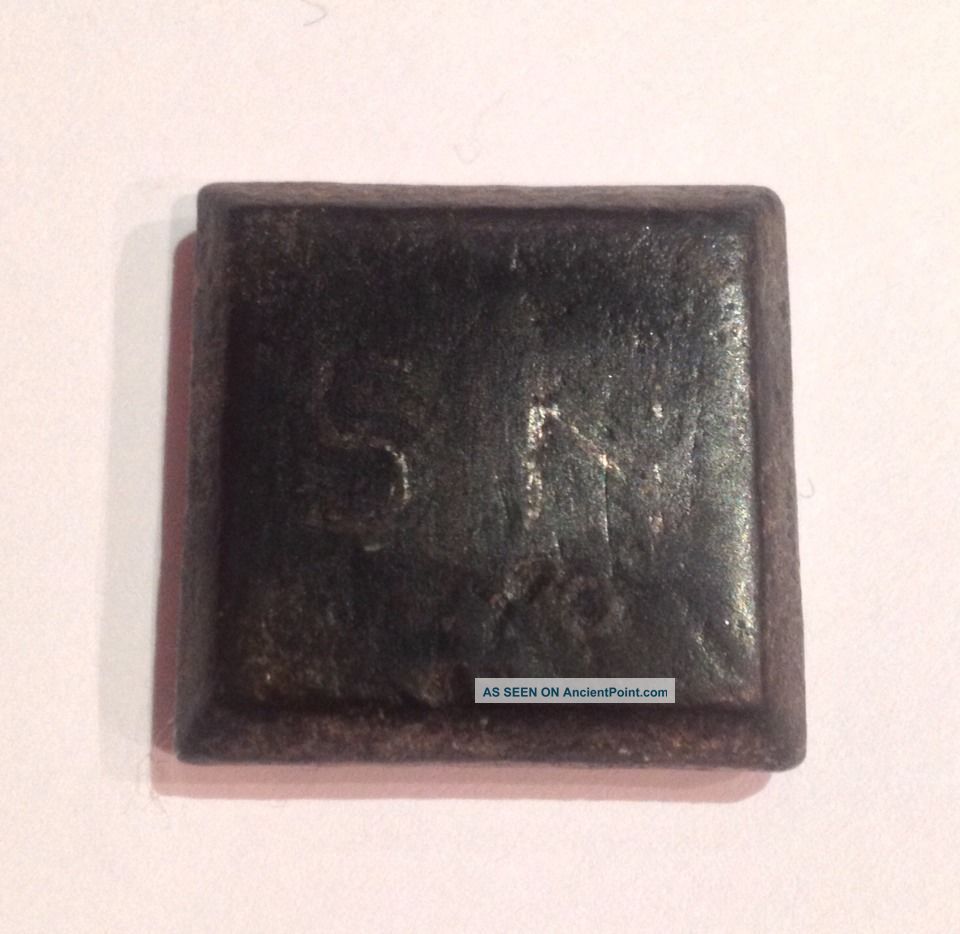 Ancient Byzantine Square Bronze Weight Near Eastern photo