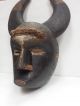 Antique African Igbo Wood Carved Mask With Horns Masks photo 1