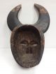 Antique African Igbo Wood Carved Mask With Horns Masks photo 8