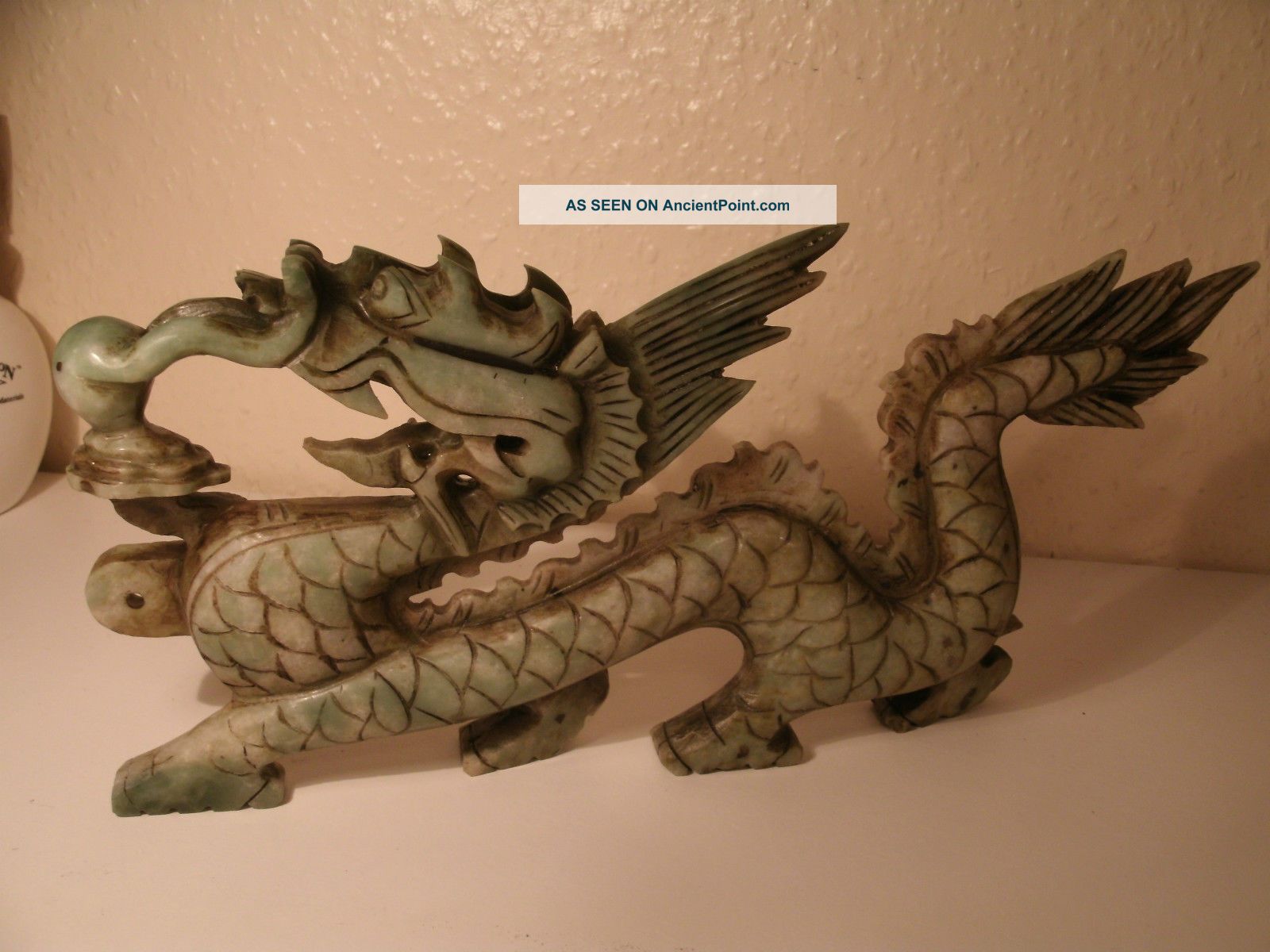 Chinese Jadeite Dragon Figure. Jade/ Hardstone photo