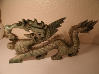 Chinese Jadeite Dragon Figure. photo