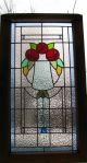 Large Classic Stained Glass Window Leaded Panels Set - Mackintosh Red Roses 1940-Now photo 9