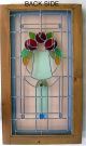 Large Classic Stained Glass Window Leaded Panels Set - Mackintosh Red Roses 1940-Now photo 11