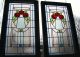 Large Classic Stained Glass Window Leaded Panels Set - Mackintosh Red Roses 1940-Now photo 3