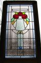 Large Classic Stained Glass Window Leaded Panels Set - Mackintosh Red Roses 1940-Now photo 4