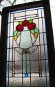 Large Classic Stained Glass Window Leaded Panels Set - Mackintosh Red Roses 1940-Now photo 5