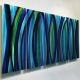 Modern Abstract Painting Blue Metal Wall Art - Psychedelic Rush - Jon Allen Mid-Century Modernism photo 5