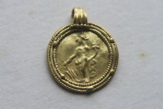 Quality Ancient Roman Gold Pendant Fortuna 1/2nd Century Ad photo