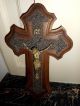 Antique German Crucifix In Golden Regule (sort Of Bronze) And Very Well Worked Metalware photo 1