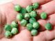 (1) 11mm Rare Victorian Czech Faceted Green Satin Glass Waistcoat Ball Button Buttons photo 2