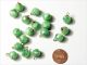 (1) 11mm Rare Victorian Czech Faceted Green Satin Glass Waistcoat Ball Button Buttons photo 3