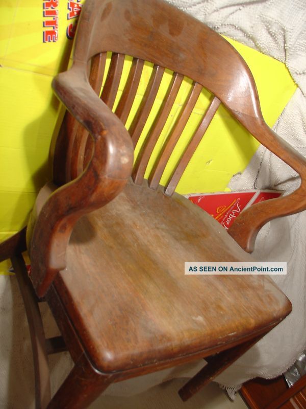 Vintage Court House Wood Chair Sikes Collectible Old Desk Chair Antique Decor 1900-1950 photo