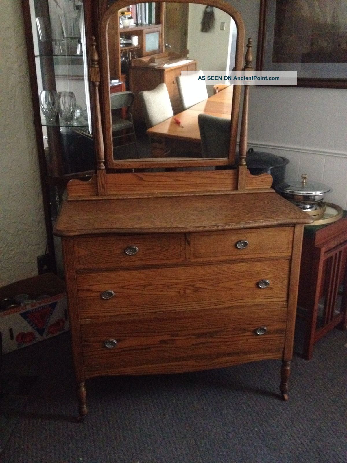 Antique Dresser With Mirror 1900-1950 photo