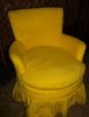Rare Canary Yellow Mid Century Modern Retro Hippie Fuzzy Vintage Chair Post-1950 photo 2