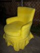 Rare Canary Yellow Mid Century Modern Retro Hippie Fuzzy Vintage Chair Post-1950 photo 3