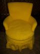 Rare Canary Yellow Mid Century Modern Retro Hippie Fuzzy Vintage Chair Post-1950 photo 6