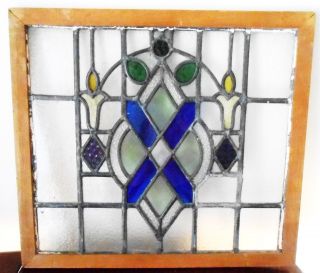 Vintage Leaded Glass 17 Colored 46 White Panels,  1900 ' S Add - On Frame Jwlg3 photo