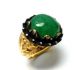 Rose Cut Diamond & Jade Gold Plated Authentic Handmade Jewelry Ring Size 8 Us Islamic photo 1