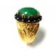 Rose Cut Diamond & Jade Gold Plated Authentic Handmade Jewelry Ring Size 8 Us Islamic photo 2