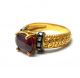 Rose Cut Diamond & Ruby Authentic Gold Plated Vintage Look Jewelry Ring Size 7us Islamic photo 3